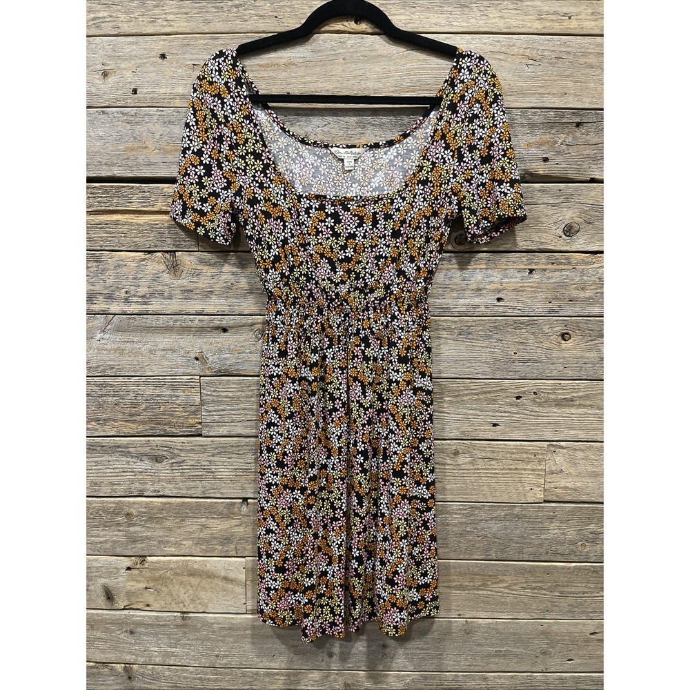 Miss Selfridge Women's Black Floral Milkmaid Dress Size 4‎ Short Sleeve